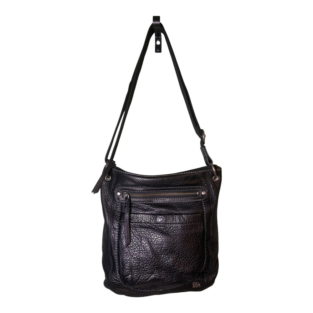 The Sak Black Pebbled Leather Crossbody Shoulder Bag